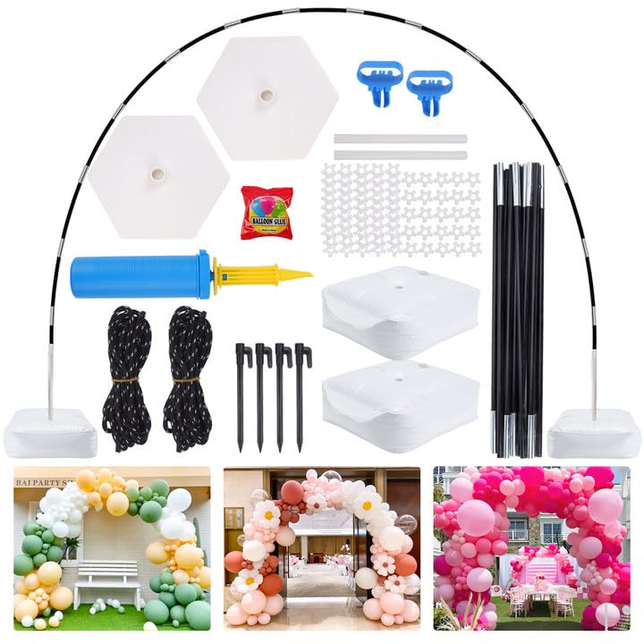 JOYYPOP Balloon Arch Kit 10ft Wide 9ft Tall Adjustable Balloon Arch Stand with Base Frame Garden Arbors for Graduation Wedding Birthday Baby Shower Party Supplies Photo Backdrop Decoration - Image 1