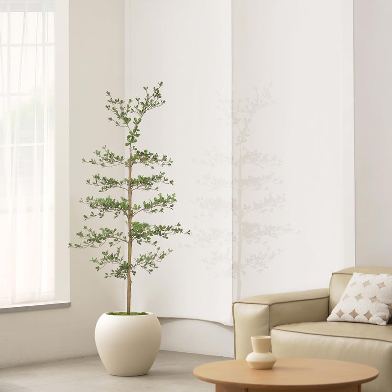 LYERSE Black Olive Tree Artificial- 6ft Faux Black Olive Tree with Natural Trunk and Realistic Leaves - Artificial Shady Lady Tree for Modern Home Office House Living Room Decor - Image 5