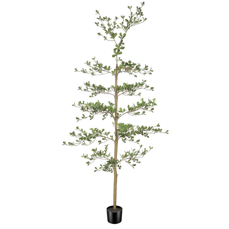 LYERSE Black Olive Tree Artificial- 6ft Faux Black Olive Tree with Natural Trunk and Realistic Leaves - Artificial Shady Lady Tree for Modern Home Office House Living Room Decor - Image 1