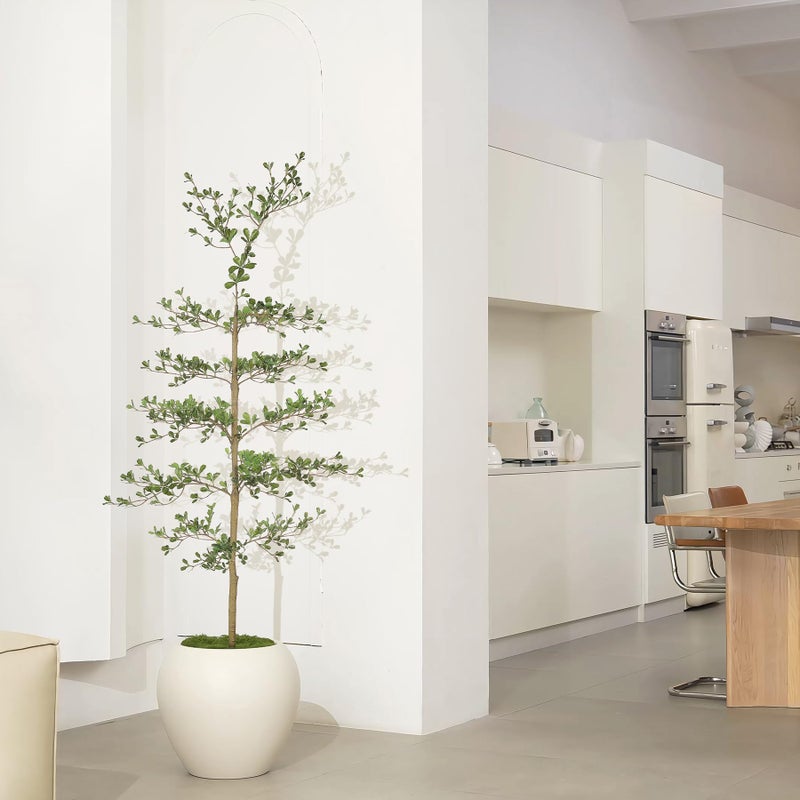 LYERSE Black Olive Tree Artificial- 6ft Faux Black Olive Tree with Natural Trunk and Realistic Leaves - Artificial Shady Lady Tree for Modern Home Office House Living Room Decor - Image 4