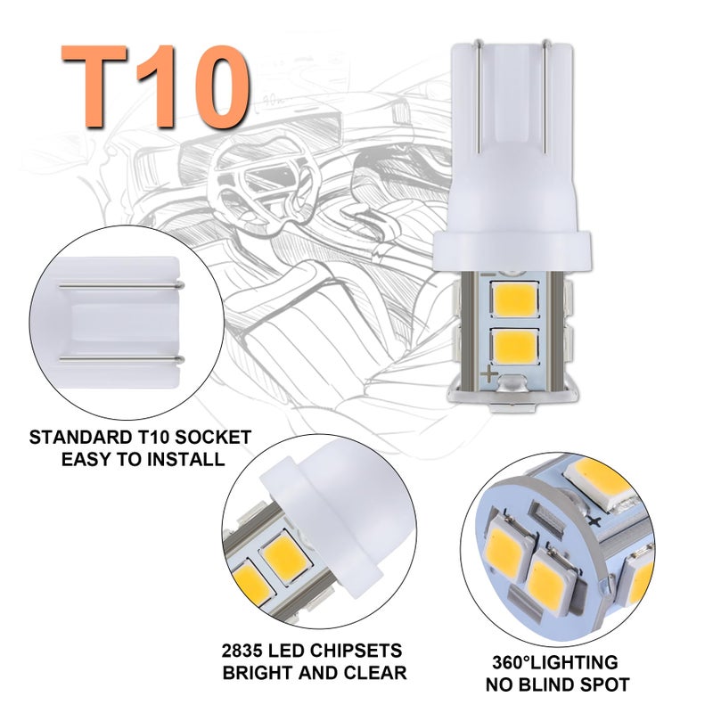 iFunyLED 24 Pieces Dome Light LED Car Interior Bulb Kit Set 194 T10 DE3175 578 31mm 42mm Bulbs Interior Replacement Lights for Car Map License Plate Door Side Marker Cornering Trunk Light - Warm White - Image 2