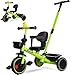 KRIDDO 2in1 Tricycle for Toddlers 155 Years Push Tricycle with Parent Steering  Detachable Handle 9Stage Adjustable Handlebar Toddler Trike with Safety Belt Clutch Pedals  Dual Baskets GN - Image 2