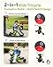 KRIDDO 2in1 Tricycle for Toddlers 155 Years Push Tricycle with Parent Steering  Detachable Handle 9Stage Adjustable Handlebar Toddler Trike with Safety Belt Clutch Pedals  Dual Baskets GN - Image 4