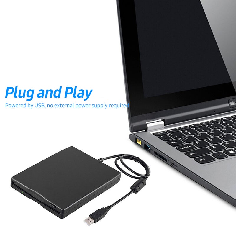 USB External Floppy Disk Drive Portable 3.5 inch Floppy Disk Drive USB Interface Plug and Play Low Noise for PC Laptop Black - Image 3