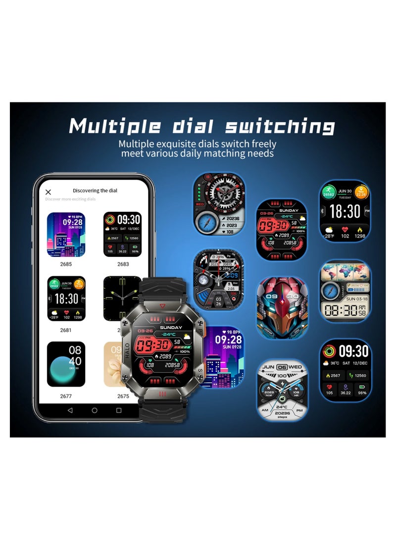 W4YOU Smart Watch for Men, 2.0" Full Touch Screen Smartwatch with Bluetooth Make/Answer Calls, Fitness Tracker with Heart Rate SpO2 Sleep Monitor, Pedometer, 107 Sports Modes, Calories - Image 5