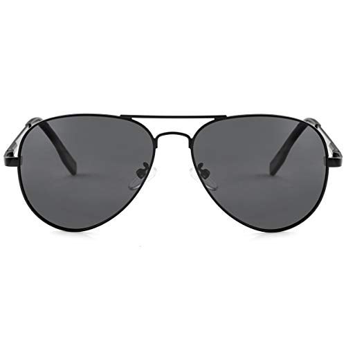 Kursan Kids Small Polarized Aviator Sunglasses for Boys Girls Age 4-18, 100% UV400 Protection, 52MM (Black/Black Lens) - Image 3
