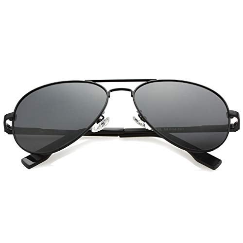 Kursan Kids Small Polarized Aviator Sunglasses for Boys Girls Age 4-18, 100% UV400 Protection, 52MM (Black/Black Lens) - Image 4