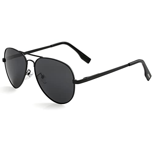 Kursan Kids Small Polarized Aviator Sunglasses for Boys Girls Age 4-18, 100% UV400 Protection, 52MM (Black/Black Lens) - Image 5