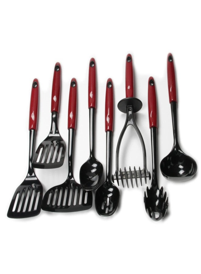 Chef Craft Select Nylon Kitchen Tool and Utensil, 8 Piece Set, Red - Image 1