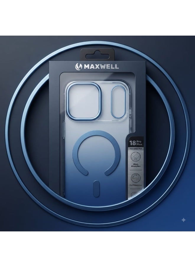 ماكسويل غطاء خلفي لهاتف iPhone 18 Pro Max من سلسلة Maxwell Matt Aimo (الجيل الثاني) - حماية متوافقة مع MagSafe - لون أزرق سماوي - Image 3