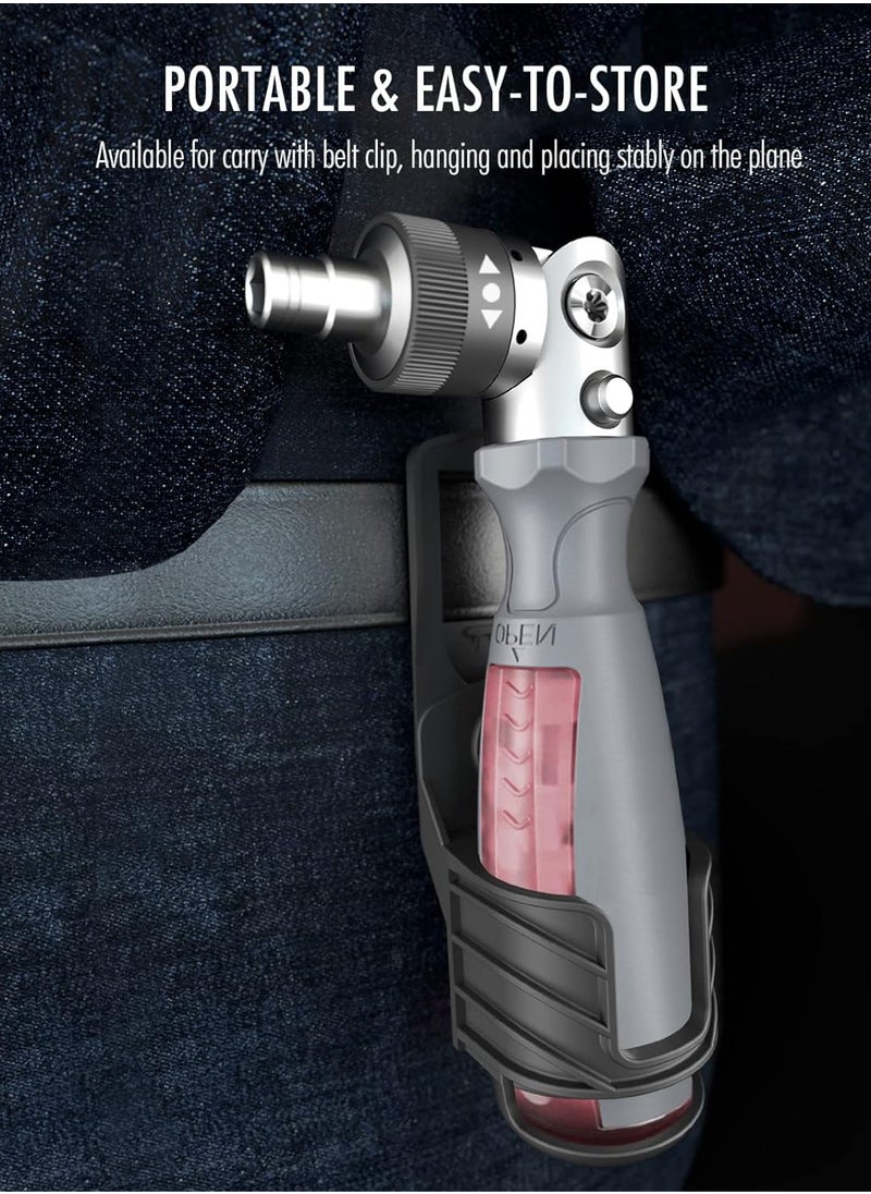 KASTWAVE - 10-in-1 Pink Ratcheting Screwdriver, Multi-bit Screwdriver Set Tool All in One, with Flexible Rotatable Batch Head, Support Bracket, and 10 Multi-Bit Flat(Slotted), Philips, U-shaped, Tri-point bit - Image 1