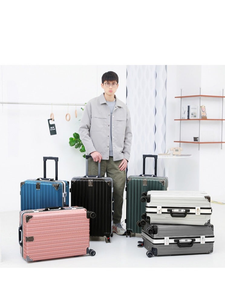 24" Travel Luggage Carry On Luggage with 360° Spinner Wheels, Aluminum Framed Carry On Suitcase with USB Charging Port Fashion Trolley Luggage (Pink)  - Image 3
