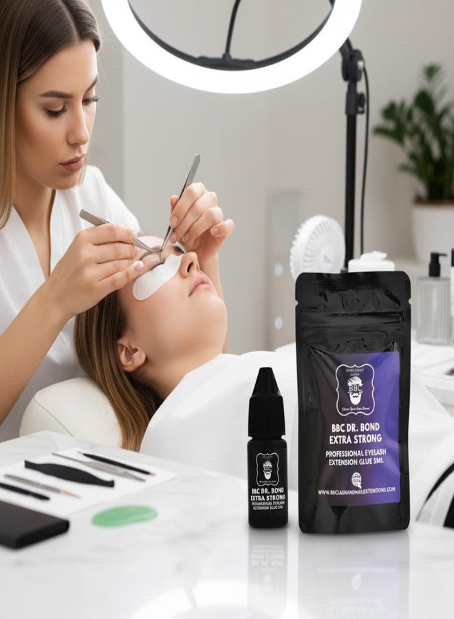 بي بي اس غراء تمديد الرموش من بي بي سي دكتور بوند - سريع الجفاف (ثانية واحدة)، ثبات فائق، مقاوم للماء، لاصق رموش منخفض الأبخرة لفناني الرموش المحترفين - 5 مل أسود - Image 4