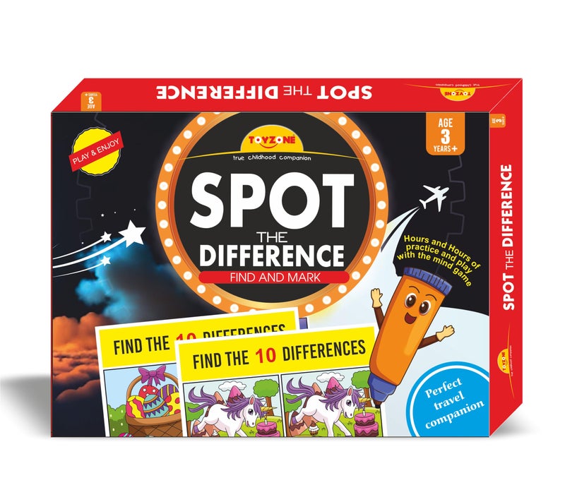 Toy Zone Toyzone Spot The Differences | Find The Difference Game | Brain Early Learner Educational Game | Great for Home, Road Trip, Travel, Camping - Best Gift for Kids Ages 3+ - Image 1