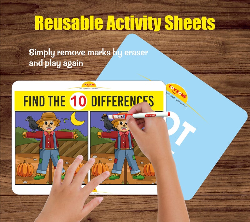 Toy Zone Toyzone Spot The Differences | Find The Difference Game | Brain Early Learner Educational Game | Great for Home, Road Trip, Travel, Camping - Best Gift for Kids Ages 3+ - Image 4