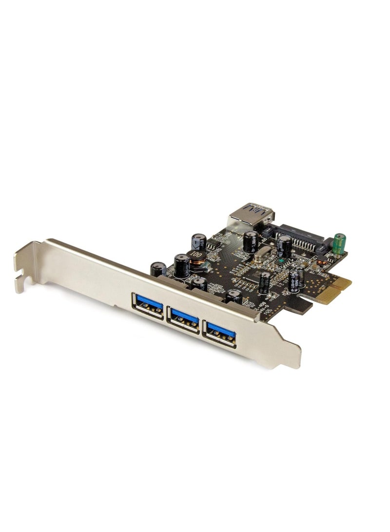 بطاقة PCI اكسبرس 4 منافذ USB 3.0 مع موصل طاقة 5 فولت 4 دبابيس بسرعة تصل إلى 5 جيجابايت في الثانية من ميشيف  - Image 1