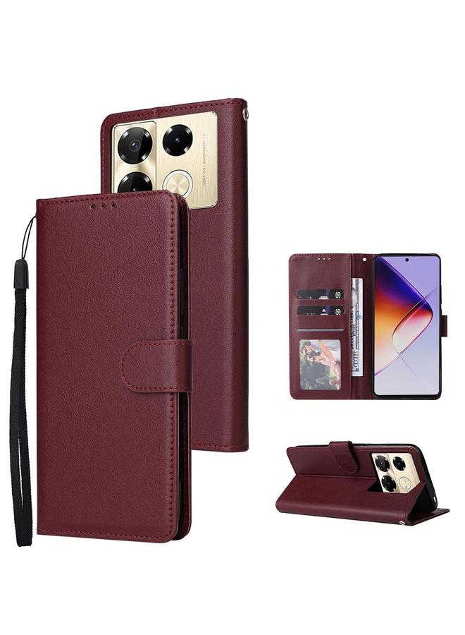 Zaboon Case For Infinix Note 40 Pro 5G / 4G / 40 Pro+ 5G 3 Card Slots Multifunctional Leather Phone Case - Image 1