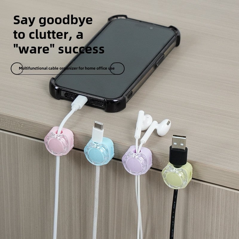 Magnetic suction data cable storage office desktop mouse cable simple winding wire fixing wire non-marking self-magnetic adhesive wire organizer(3 bags [random color can be specified]]) - Image 4