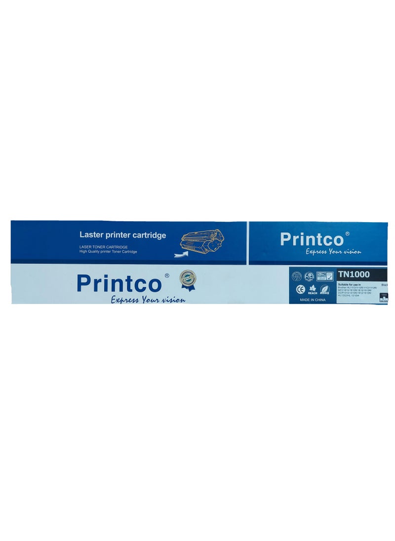 Printco - Black Toner TN1000/1030/1050/1060 Compatible with BRTOHER HL1110 - Image 1