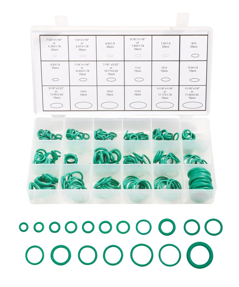 Reswish 270 Pieces Seal Gasket Washer,O Ring Assortment Set Kit,Car Air Conditioning AC O Ring Kit,Sealing ORings Gasket Assortment Set,Rubber Washer Orings for A/C Professional Plumbing - Image 1