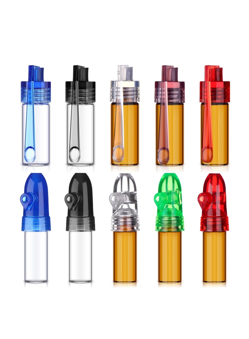 SOLARAE 10 Pack Camping Spice Containers, Salt & Pepper Shaker Sets Portable Spice Dispenser, With Knob Switch Storage Bottle Leak-Proof Portable Storage Bottles for Outdoor Activities Traveling Cooking - Image 1