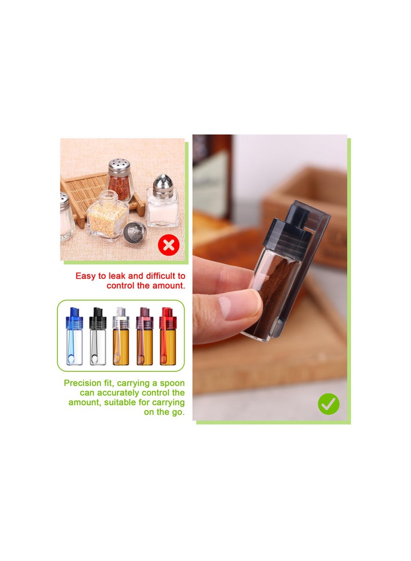 SOLARAE 10 Pack Camping Spice Containers, Salt & Pepper Shaker Sets Portable Spice Dispenser, With Knob Switch Storage Bottle Leak-Proof Portable Storage Bottles for Outdoor Activities Traveling Cooking - Image 5