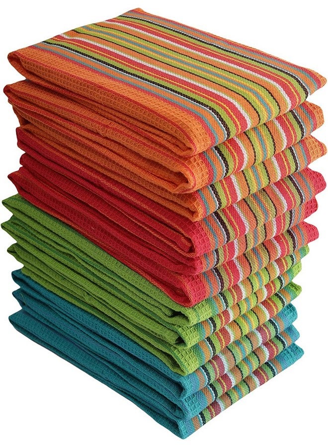 SAMI STUDIOS Kitchen Cleaning Towel Super Value Pack 100% Pure Cotton Towel Soft Absorbent Hand Towel Lunch Towel Daily Use Face Towel, Large Size 40 X 60 Cm, Spanish Stripe (Set Of 8 Pcs), Assorted - Image 1