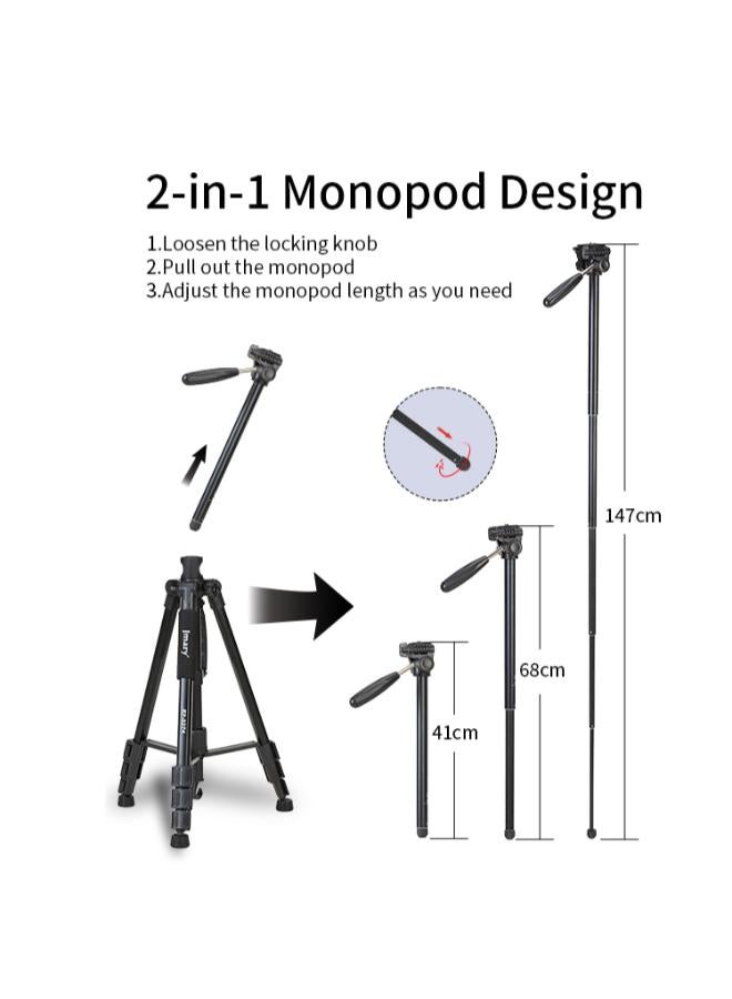 Jmary Aluminum Tripod With Lightweight 4-Section Stand - 1.67 m - Image 4