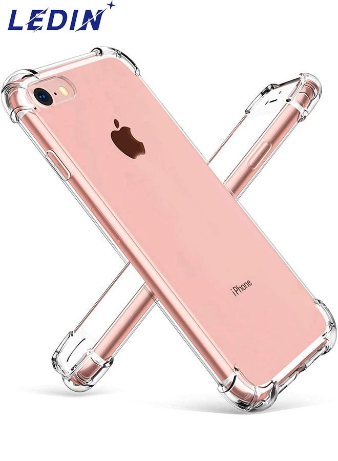 LEDIN Case for iPhone 7 / iPhone 8 Clear Case Soft Flexible Silicone Back Cover Shockproof Anti Scratch Case with Reinforced Bumper Corner Compatible for iPhone 7 / iPhone 8 Clear - Image 1