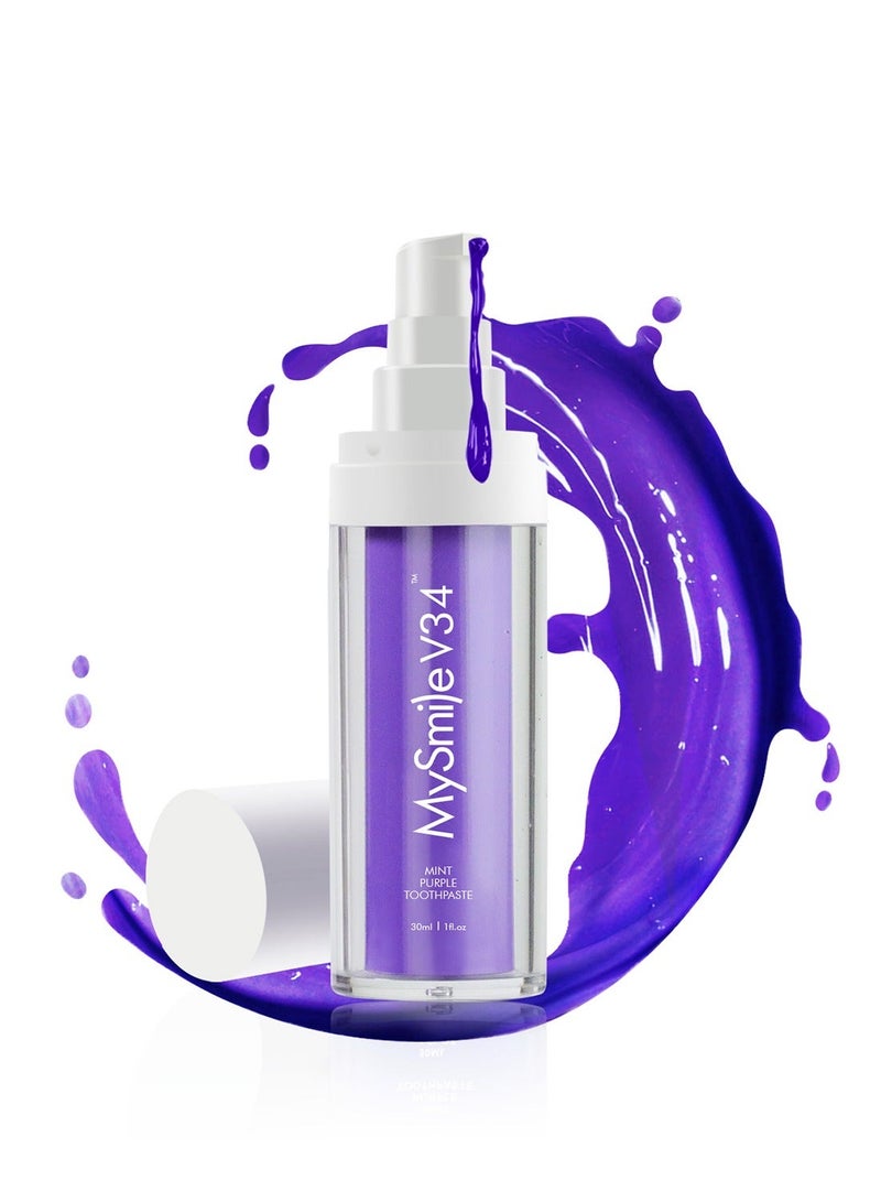 MySmile LP221 UVC Sterilizable Cordless Water Flossers for Teeth 335ML Portable OLED Display Dental Flosser with 4 Modes 8 Jet Tips and a Storage Pouch for Home and Travel (Midnight Black) & MySmile Toothpaste for Tooth Brighten, Color Corrector Efficient Cleaning Purple Toothpaste, 30ML Non-Sensitive Natural Tooth Stain Removal Toothpaste, Fresh Mint, Press TypeBundle - Image 3