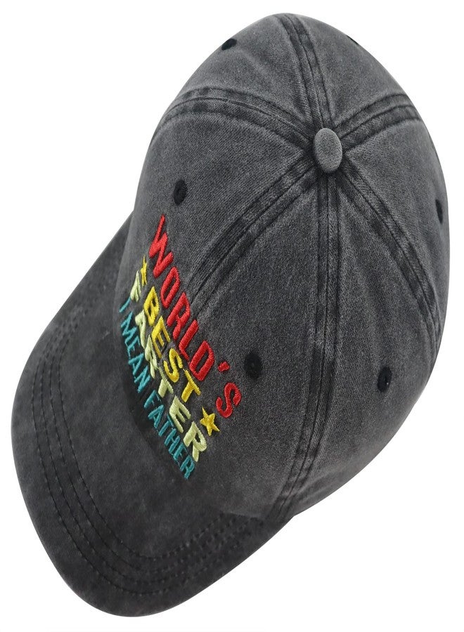 Vxchkerm Adjustable Cotton Embroidered World's Best Father Baseball Cap - Funny Dad Birthday Gift, Best Dad Ever Hat, Father's Day Gag Gifts for Him, Husband, Daddy, Papa from Daughter, Son, Wife - Black - Image 5