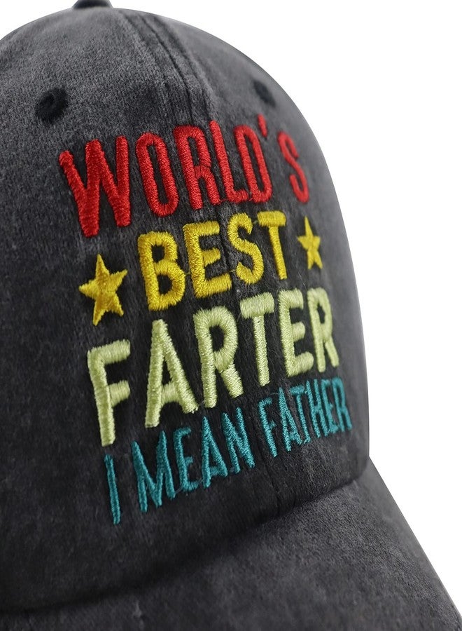 Vxchkerm Adjustable Cotton Embroidered World's Best Father Baseball Cap - Funny Dad Birthday Gift, Best Dad Ever Hat, Father's Day Gag Gifts for Him, Husband, Daddy, Papa from Daughter, Son, Wife - Black - Image 3
