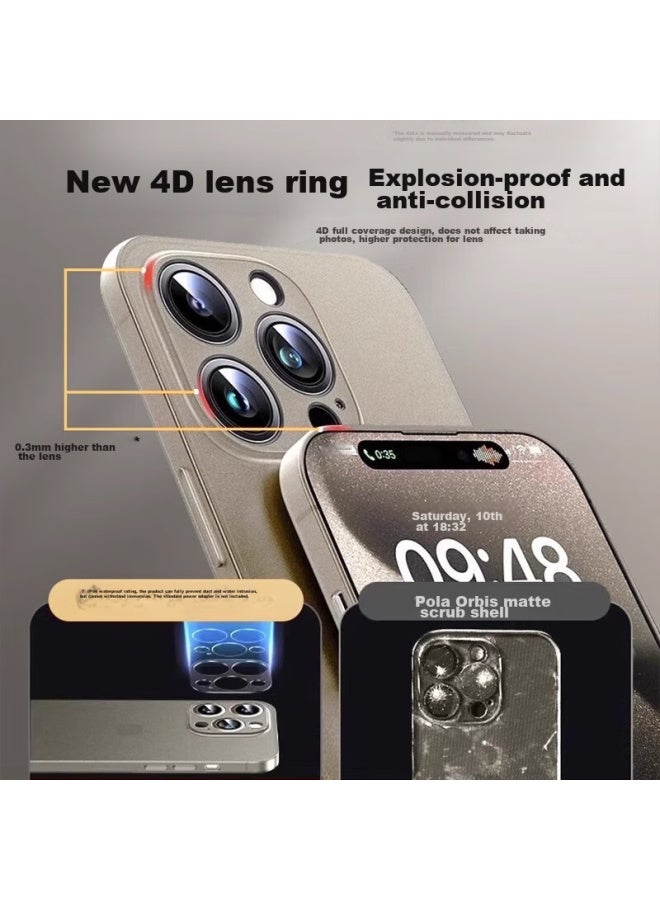 Divi Phone Case For Apple Iphone 16 Pro Max, Full Protection Ultra-thin Frosted Semi-transparent Shockproof Hard Shell, Gray - Image 4