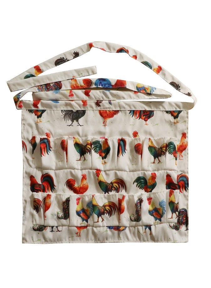 Durable Canvas Egg Collecting Apron with 12 Pockets, for Chicken/Duck/Goose Eggs - Image 1