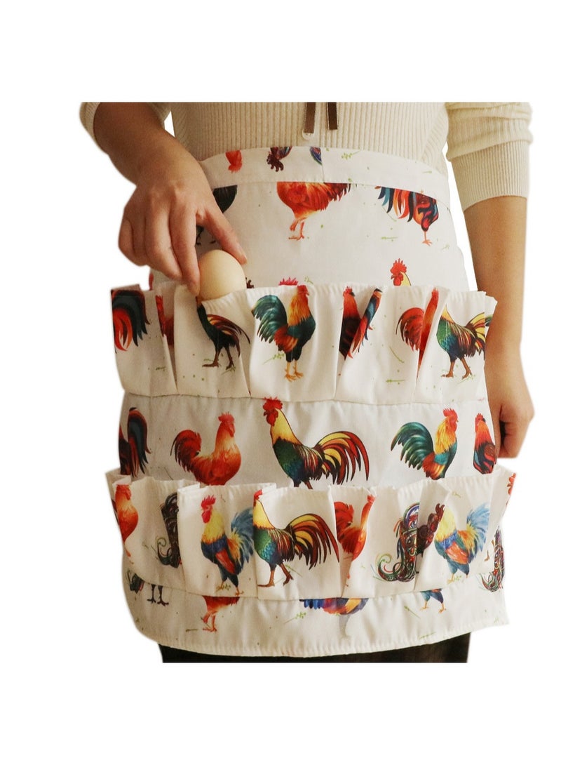 Durable Canvas Egg Collecting Apron with 12 Pockets, for Chicken/Duck/Goose Eggs - Image 3