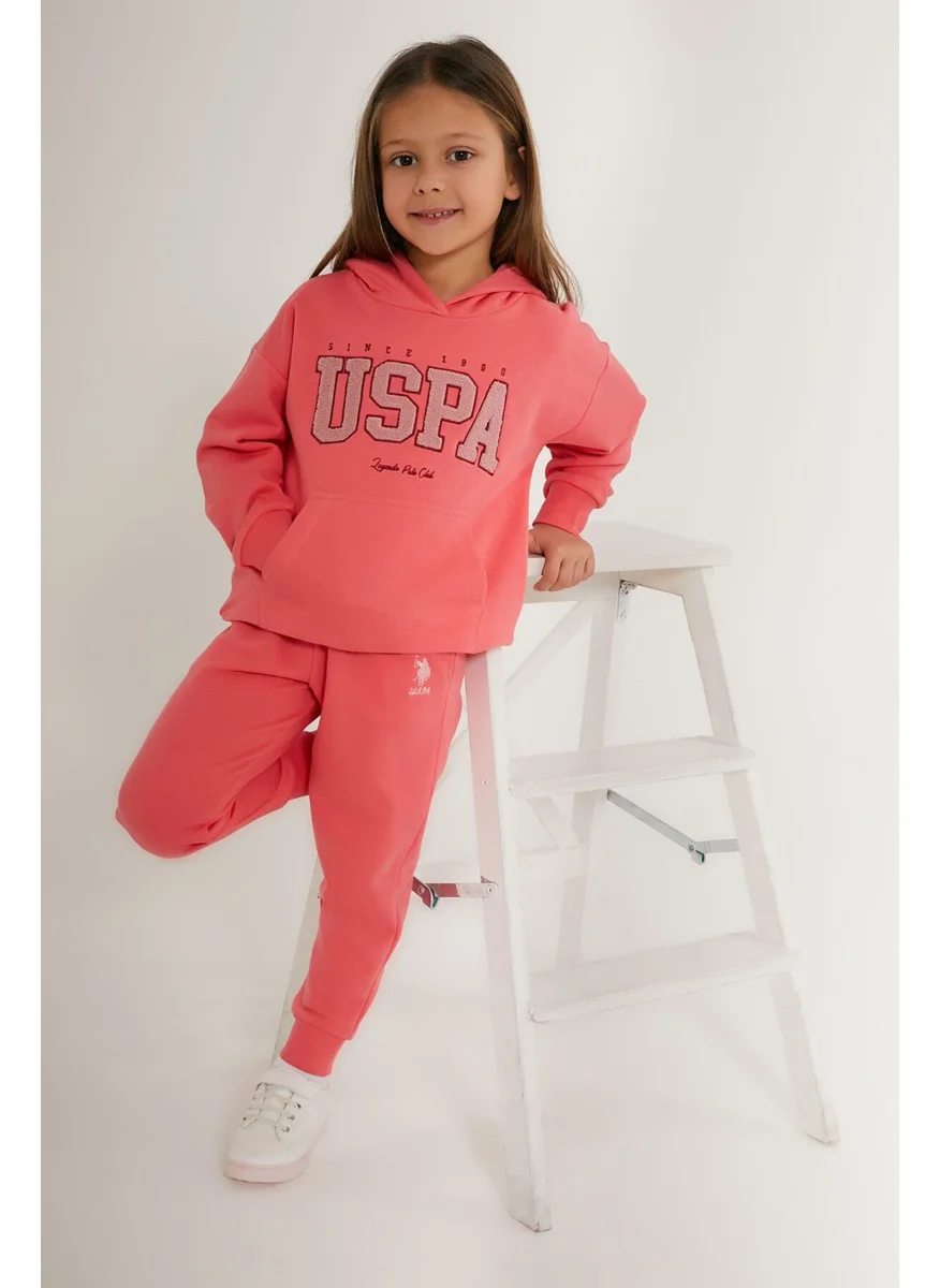 يو اس بولو اسن BASE. Polo Assn. Legends Pink Girls' Tracksuit Set