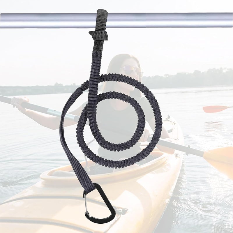 MOOCY Kayak Paddle Leash Kayak Rod Leash, 3-7 ft Stretchable Strap Lanyard Rope for SUP,Kayak Fishing Accessories for Kayak and Paddles - Image 1