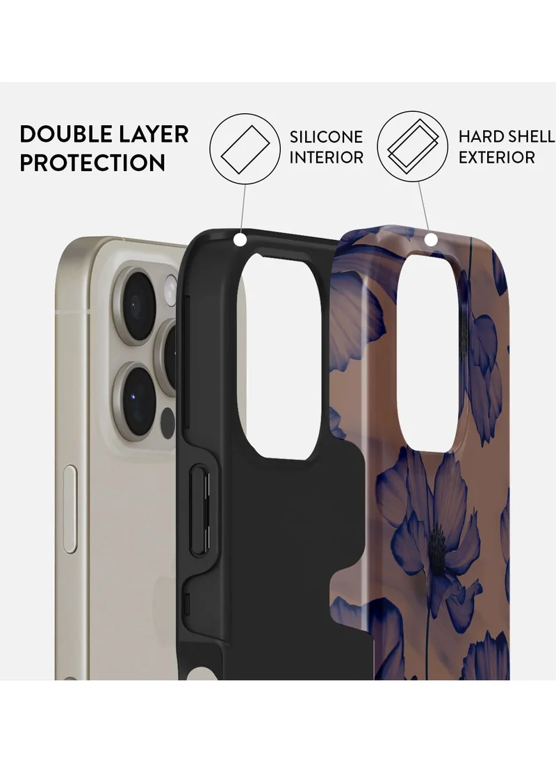 بورجا جراب iPhone 16 pro، قطعتان من الغلاف الصلب + بطانة داخلية من السيليكون TPU، ممتص للصدمات، يمكن الوصول إلى جميع المنافذ، إطار مرتفع لحماية الشاشة والكاميرا، طباعة عالية الجودة لا تتلاشى أبدًا، مخملي ليلي