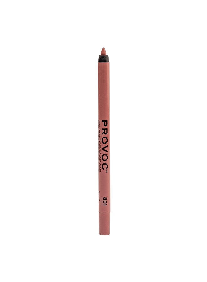 PROVOC SEMI-PERMANENT Gel Lip Liner Filler WP SPARKLES 801 Rozie Pose - Image 3
