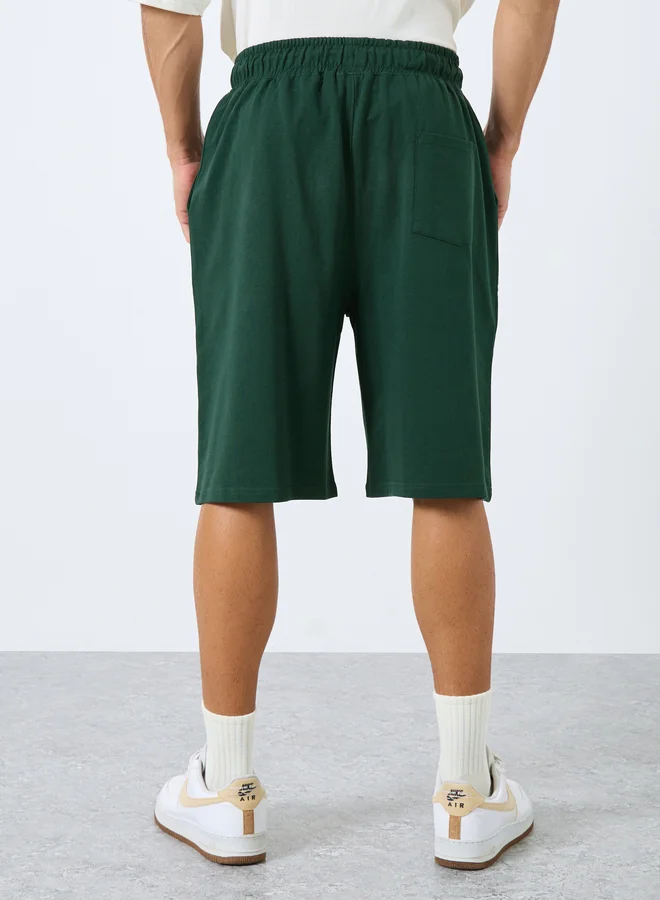 Styli Styli Solid Oversized Shorts with Drawstring
