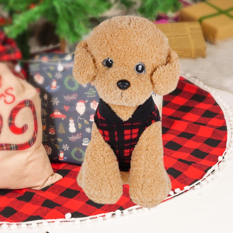 Rbenxia 4-Piece Buffalo Plaid Dog Sweater Set - Soft Fleece Jacket & Vest with Leash Ring - Warm Winter Outfits for Small Puppy & Cat Pets (X-Large) - Image 5