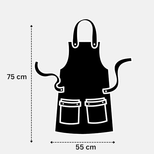 Värde Waterproof Unisex 2 Peices Kitchen Striped Design Apron with 2 Front Centre Pocket With Adjustable Neck Strap (Team-1) - Image 3