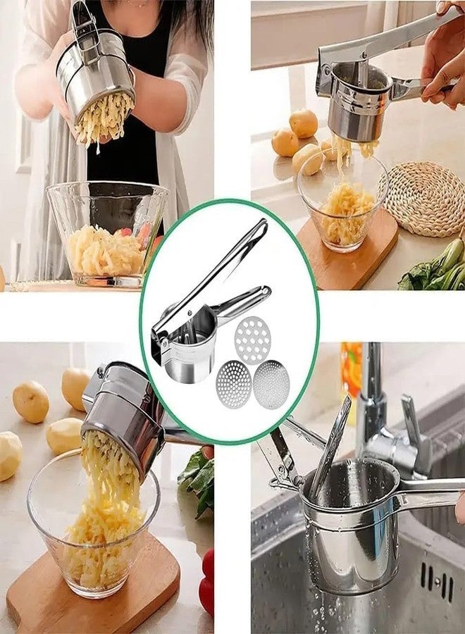 ZORGONS Potato Ricer 15oz Stainless Steel by Zorgons - Sturdy Masher for Creamy Mashed Potatoes, Sweet Potato Smasher with Comfort Grip Handle - Essential Kitchen Gadget for Pressing and Mashing - Image 4