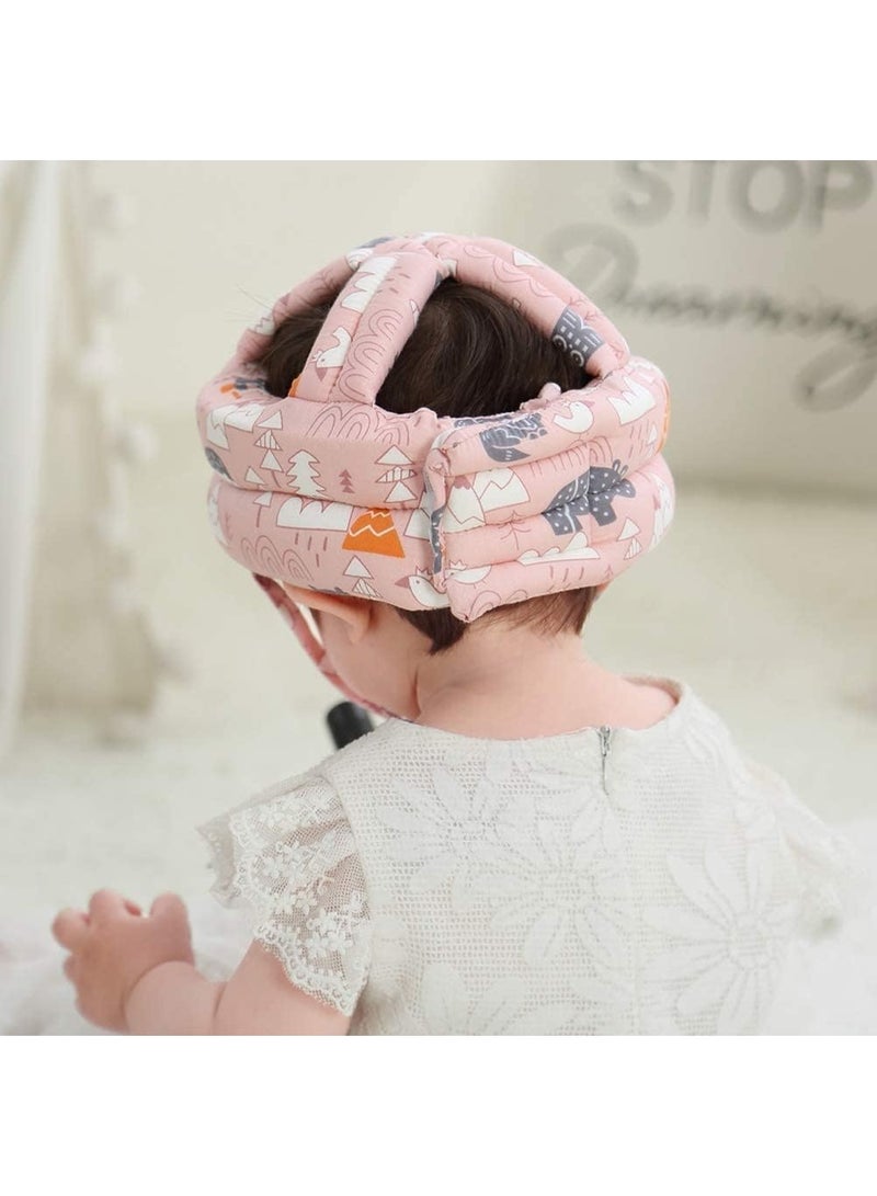 Baby Safety Helmet for Crawling Walking, Adjustable Head Cushion Bumper Bonnet for Infant Toddler, Pink - Image 4
