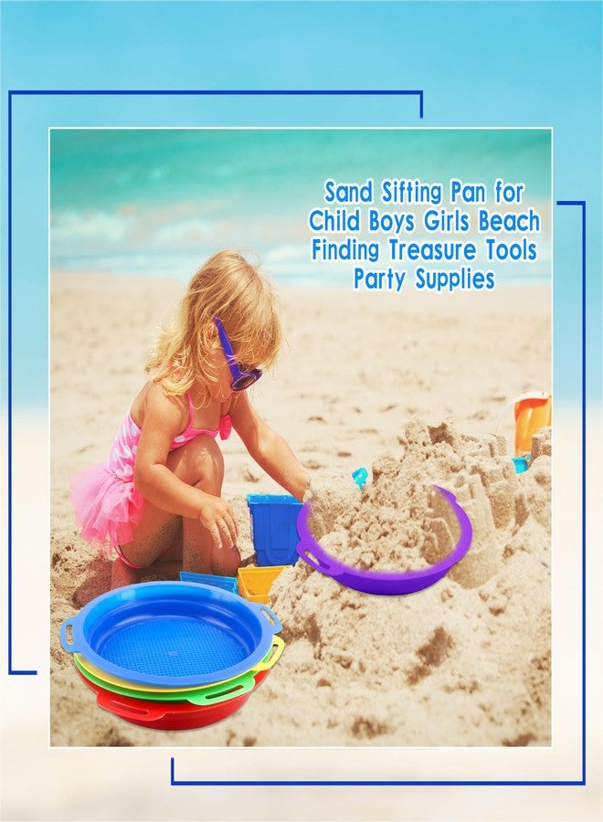 Feradny 10 Pack Kids Sand Sifter Sieves Beach Sand Toys 9.75 x 8.75 Inch Plastic Sand Pan Strainer for Boys Girls Summer Gardening Beach Digging Finding Treasure, 5 Colors - Image 4