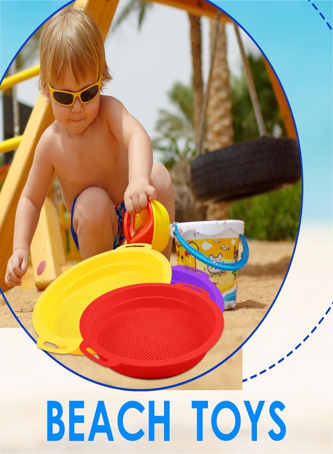 Feradny 10 Pack Kids Sand Sifter Sieves Beach Sand Toys 9.75 x 8.75 Inch Plastic Sand Pan Strainer for Boys Girls Summer Gardening Beach Digging Finding Treasure, 5 Colors - Image 5