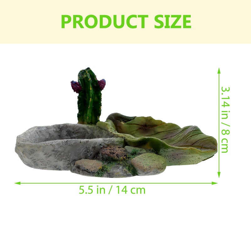 Small Resin Reptile Water Dish And Food Feeder Bowl For Turtles Lizards Snakes Terrarium - Image 3