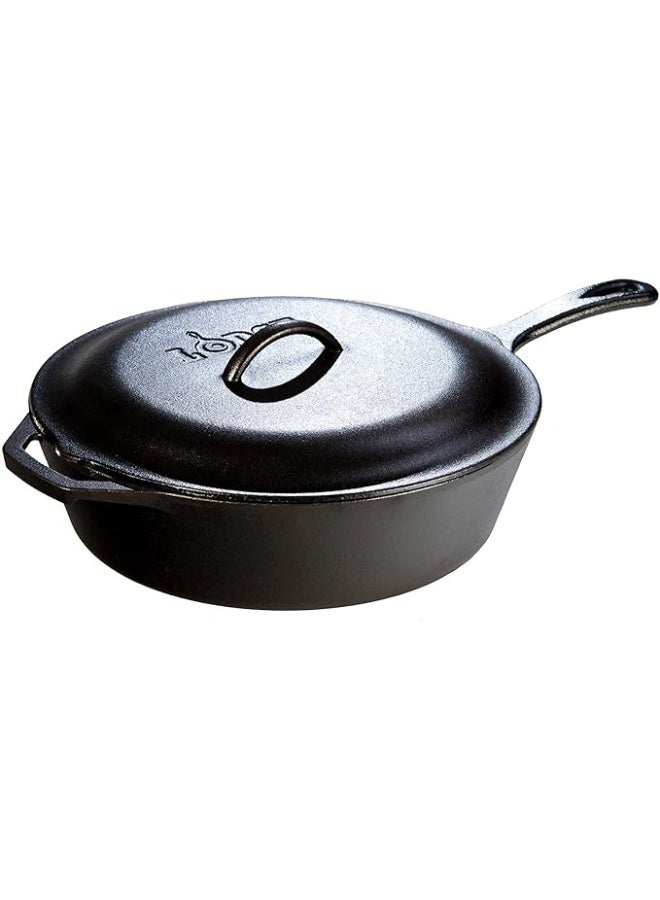 Lodge 5 Quart Cast Iron Covered Deep Skillet - Image 1
