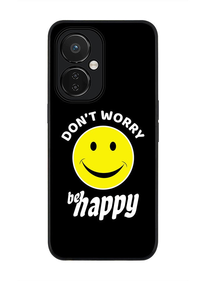 Stylizedd Rugged Black edge case for Nord CE 3 Lite Slim fit Soft Case Flexible Rubber Edges Anti Drop TPU Gel Thin Cover - Don't worry be happy - Image 1