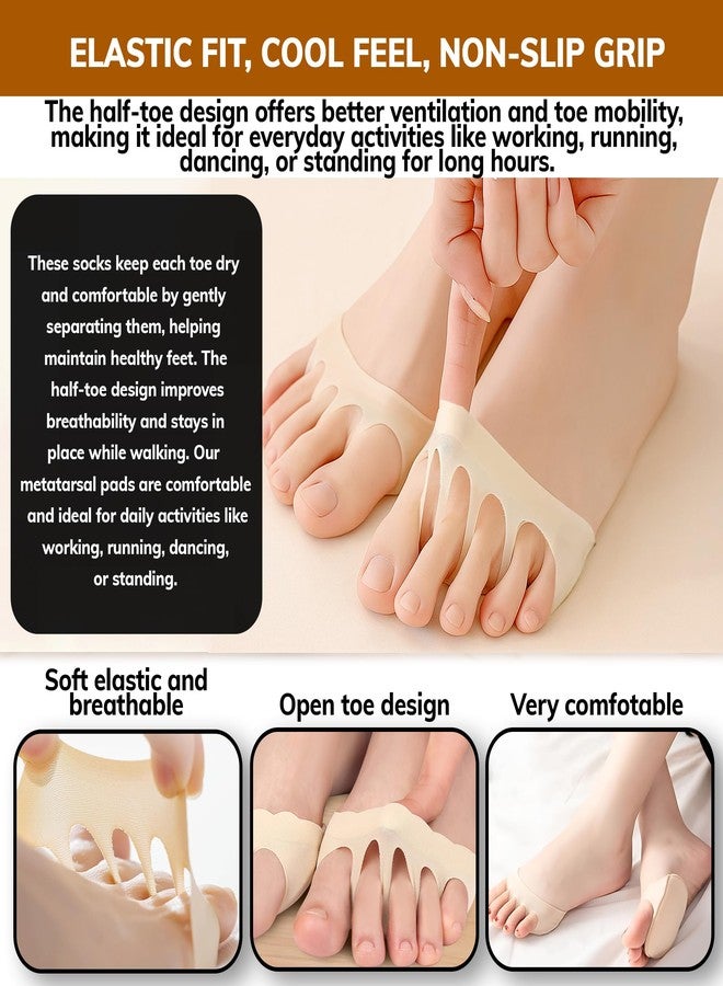 ريكنك جوارب RKINC مبطنة لأصابع القدم - جوارب نسائية مبطنة - جوارب قصيرة غير ظاهرة مع وسادة إسفنجية وقاعدة مانعة للانزلاق مع أصابع مصححة (B 01 6Pair 001) - Image 5
